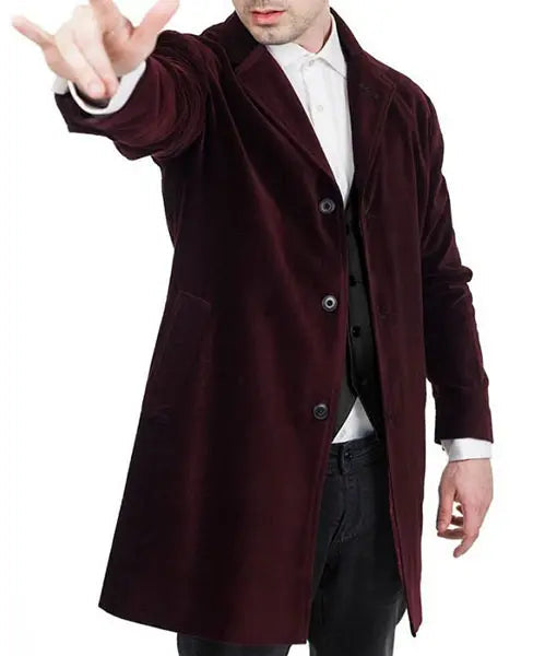 12th Doctor Who Maroon Coat Trendy Layer