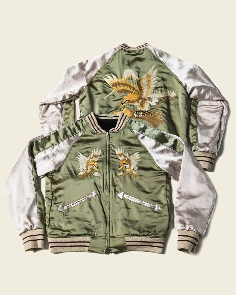 1950s Reversible Acetate Souvenir Jacket – Falcon × Tiger Trendy Layer