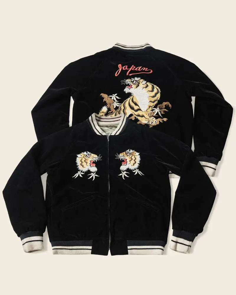 1950s Reversible Acetate Souvenir Jacket – Falcon × Tiger Trendy Layer