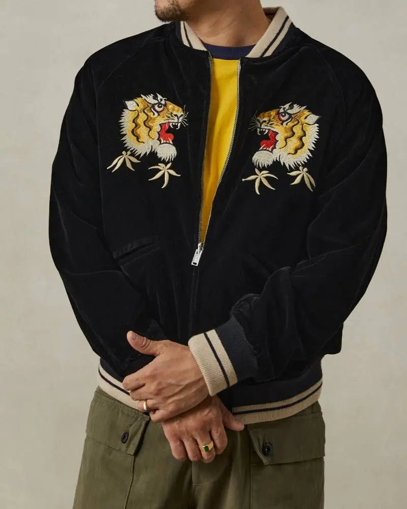 1950s Reversible Acetate Souvenir Jacket – Falcon × Tiger Trendy Layer